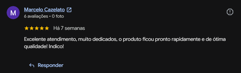 Avaliação de Marcelo Cazelato no Google