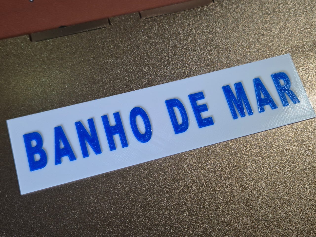 Placa decorativa Banho de Mar personalizada em impressão 3D